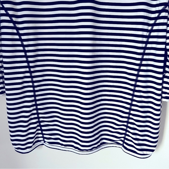 Coolibar Seacoast Swim Cover-Up Hooded Dress Black & White Stripe Beachy Coastal - Picture 15 of 16